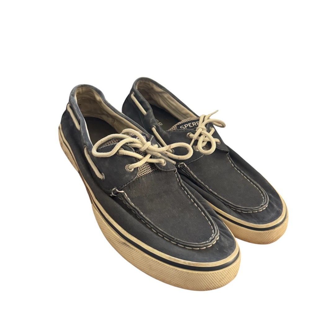 Sperry Blue Boat Shoes with Moccasin Stitching and Non-Marking Soles